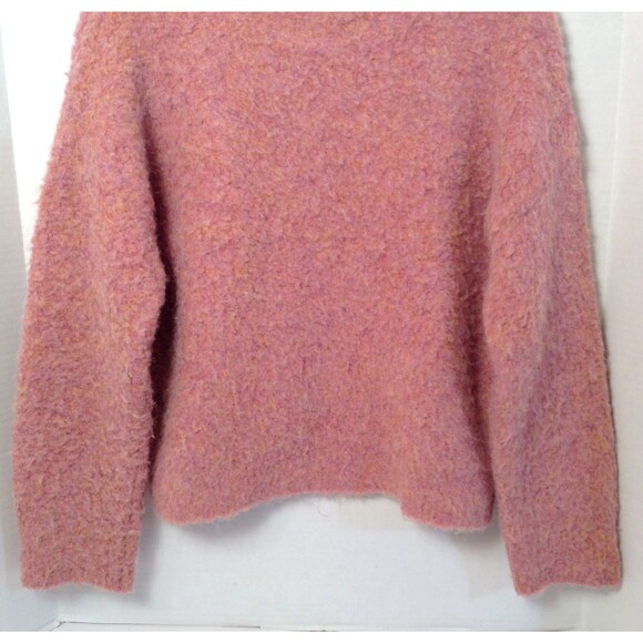Universal Thread Sweater Wn S Pink Poly Wool Fuzzy Knit Chunky Boxy Grandma Boho - Picture 4 of 9